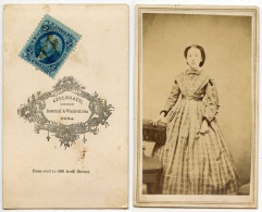 United States 1860‘s Photograph, Woman - Applegate, Philadelphia Pennsylvania - Scott R13c Revenue Stamp - Fiscaux