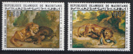 MAURITANIE - Art, Delacroix, Lion, Caïman, Sanglier - Y&T PA 133-134 -  1973 - MH - Mauritanie (1960-...)
