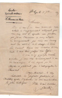 VP22.380 - MILITARIA - Ecole Spéciale De SAINT - CYR 1874 - Lettre De M. Le Directeur Des Etudes M. ? - Documenti