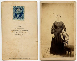 United States 1860‘s Photograph, Woman - B. Lochman, Allentown Pennsylvania - Scott R5c Revenue Stamp - Fiscale Zegels