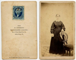 United States 1860‘s Photograph, Woman - B. Lochman, Allentown Pennsylvania - Scott R5c Revenue Stamp - Revenues