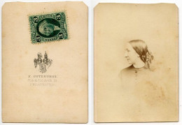 United States 1860‘s Photograph, Woman - F. Gutekun St., Philadelphia Pennsylvania, Scott R18c Revenue Stamp - Revenues