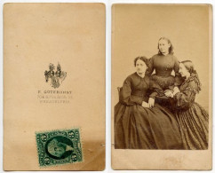 United States 1860‘s Photograph, Three Women - F. Gutekun St., Philadelphia Pennsylvania, Scott R18c Revenue Stamp - Revenues