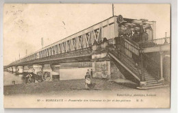 BORDEAUX - Passerelle Des Chemins De Fer Et Des Piétons (avec Train). Marcel Delhoy, Bordeaux. 1912. - Structures