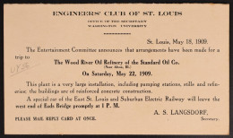 ESTADOS UNIDOS ENTERO POSTAL 1909 PETROLEO OIL STANDARD OIL REFINERY - Pétrole