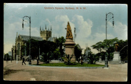 Ref 1626 - 1917 Australia Postcard - Queen's Square Sydney - New South Wales - Sydney