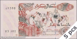 DWN - ALGERIA P.138b - 200 Dinars 1992 (1996) UNC Various Prefixes DEALERS LOT X 5 - Algerije