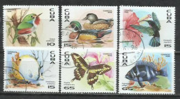 356- SERIE COMPLETA CUBA FAUNA NATURALEZA 1996 Nº 3545/3550 AVES MARIPOSAS PECES - Used Stamps