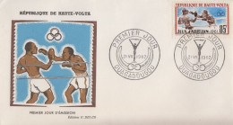 Enveloppe  FDC   1er   Jour     HAUTE  VOLTA     Boxe    JEUX  SPORTIFS  D'  ABIDJAN   1962 - Pugilato