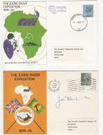 Pair ZAIRE RIVER Scientific EXPLORATION COVERS Science Stamps Gb Cover - Natur