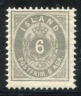 ICELAND 1896 Definitive 6 Aur. Perforated 12¾ , MNH / **.  Michel 7B - Unused Stamps