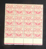 REUNION - 1907 - Taxe TT N°YT. 6 - 5c Rouge - Bloc De 12 Bord De Feuille - Neuf Luxe ** / MNH - Timbres-taxe