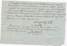 33661# DECLARATION GREFFIER JURY ACCUSATION BEZIERS HERAULT POUJOL BEDARIEUX 18 THERMIDOR AN V 5 AOUT 1797 - Manuscrits