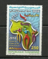 2010-Tunisia- Tunisie-The Year Of Peace & Security In Africa-Année De La Paix Et De La Sécurité En Afrique-1v Complete S - Tunisie (1956-...)