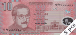 DWN - BANGLADESH P.35 - 10 Taka (2000) UNC POLYMER Various Prefixes DEALERS LOT X 5 - Bangladesh