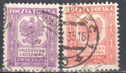 Poland 1933 Official Stamps - Mi.17-18 - Used - Servizio