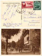 ROMANIA : 1952 - STABILIZAREA MONETARA / MONETARY STABILIZATION - POSTCARD MAILED With OVERPRINTED STAMPS - RRR (am256) - Storia Postale