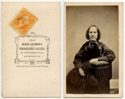 United States 1860‘s Photograph, Woman - Benjn Lochman, Allentown Pennsylvania, Scott R15c Revenue Stamp - Revenues