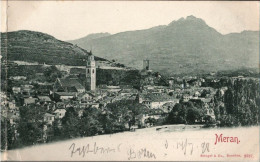 ! Panorama Ansichtskarte Aus Meran, 1898, Stempel Bozen, Verlag Stengel - Merano