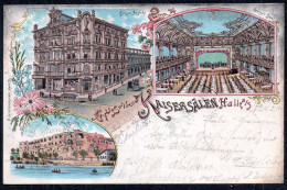 G4190 - Litho Halle A.d. Saale - Kaisersäle Ballsaal - H. Leistenschneider - Souvenir De...