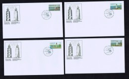 1984  Canadian Lighthouses Series 1 Sc 1032-5  Singles On Separate FDCs - 1981-1990