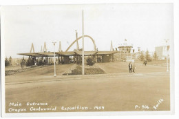 Oregon Centennial Exposition - 1959 (Portland) - Main Entrance - Real Photo PC ( RPPC ) - Portland