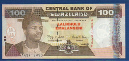 SWAZILAND - P.32 – 100 Emalangeni 2001 UNC, S/n AA9719490 - Swaziland