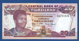 SWAZILAND - P.30a – 20 Emalangeni 2001 UNC, S/n AQ251826 - Swasiland