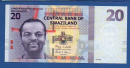 SWAZILAND - P.37a – 20 Emalangeni 2010 UNC, S/n AA0025344 - Swaziland