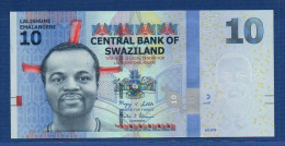 SWAZILAND - P.36a – 10 Emalangeni 2010 UNC, S/n AA0014114 - Swaziland
