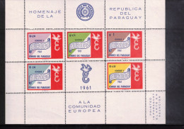 Paraguay 1961 Europa Cept Perforated Block Postfrisch Mit Falz / MH - 1961