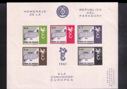 Paraguay 1961 Europa Cept Imperforated Block Postfrisch Mit Falz / MH - 1961