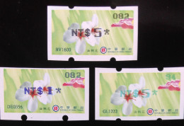 Complete 3 Colors 2009 ATM Frama Stamp- 3rd Blossoms Of Tung Tree Flower- Unusual - Machine Labels [ATM]