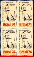 Ref. BR-1358-Q BRAZIL 1974 - RAUL PEDERNEIRAS, TEACHEROF LAW,JOURNALIST, MI# 1447,BLOCK MNH, FAMOUS PEOPLE 4V Sc# 1358 - Blocs-feuillets