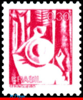 Ref. BR-1444-B BRAZIL 1979 - NATIONAL PROFESSIONS,1976RUBBER TAPPER, PHOSPHORESCENT MNH, JOBS 1V Sc# 1444 - Dienstzegels