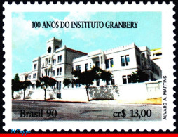 Ref. BR-2279 BRAZIL 1990 - GRANBERY INSTITUTE, CENT., OSCAR NIEMEYER, MI# 2374, MNH, ARCHITECTURE 1V Sc# 2259 - Unused Stamps