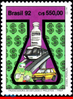 Ref. BR-2384 BRAZIL 1992 - FINANCING FOR STUDIES ANDPROJECTS, CAR, TRAIN, MI# 2491, MNH, SCIENCE 1V Sc# 2384 - Unused Stamps