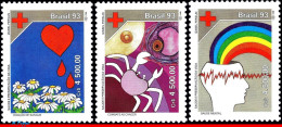 Ref. BR-2401-03 BRAZIL 1993 - PRESERVATION OF LIFE, REDCROSS, HEART, CANCER, MI# 2515-17, MNH, HEALTH 3V Sc# 2401-2403 - Unused Stamps