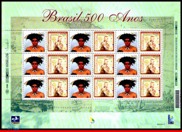 Ref. BR-2739-1FO BRAZIL 2000 - DISCOVERY OF BRAZIL,SHIPS, BOATS,MI# 3006,SHEET PERSONALIZED MNH, HISTORY 9V Sc# 2739 - Gepersonaliseerde Postzegels