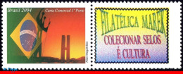 Ref. BR-2940-2 BRAZIL 2004 - BRAZIL, ARCHITECTURE,SCULPTURE, PERSONALIZED MNH, FLAGS 1V Sc# 2940 - Personalisiert