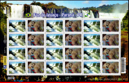 Ref. BR-3133-4 BRAZIL 2010 - FOZ DO IGUACU, WATERFALLS,WORLD, DOGS, SHEET PERSONALIZED MNH, CITIES 12V Sc# 3133 - Fotografía