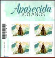 Ref. BR-V2017-11-3 BRAZIL 2017 - JUBILEE OF OUR LADY OFAPARECIDA, 300 YEARS, BLOCK MNH, RELIGION 4V - Blocs-feuillets