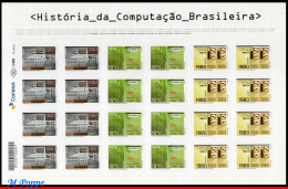 Ref. BR-V2018-08-F BRAZIL 2018 - HISTORY OF BRAZILIANCOMPUTING, COMPUTER, BLOCKS MNH, SCIENCE 24V - Blocs-feuillets