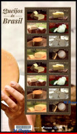 Ref. BR-V2021-08-F BRAZIL 2021 - BRAZILIAN CHEESES,ARTISANAL CHEESE, GASTRONOMY, SHEET MNH, FOOD, DRINKS 16V - Alimentation