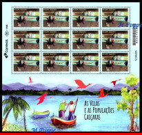 Ref. BR-V2022-10-F BRAZIL 2022 - VILLAGES AND CAICARAPOPULATIONS, BOATS, BIRDS, SHEET MNH, FISH 12V - Nuovi