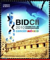 Ref. MX-2673 MEXICO 2010 - BOARD OF GOVERNORS,ARCHAEOLOGY, CANCUN, MNH, CITIES 1V Sc# 2673 - Archéologie