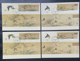 Maxi Cards(A & B) Taiwan 2023 Taipei Stamp Exhi. -Chinese Ancient Painting Of Myriad Butterflies Stamps - Maximumkaarten