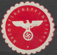 GERMANY Reklamemarke Propaganda "Siegelmarke_Reichsfinanzverwaltung" Third Reich Finance Administration Vignette - Erinnofilia