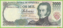 Voyo VENEZUELA 2000 Bolivares 1998 P77b B346b D UNC  Meeting Of Ayacucho - Venezuela