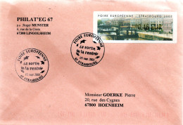 FRANCE / ENVELOPPE AVEC VIGNETTE LISA N° 546 DE 2003 OBLITERATION FDC FOIRE EUROPEENNE 05 SEPT 2003 - 1999-2009 Illustrated Franking Labels